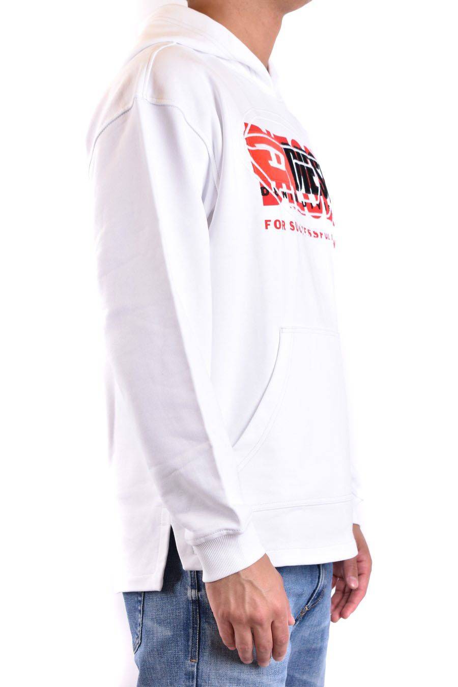 DIESEL  Felpa di Cotone Bianca Uomo DIESEL A12153 0IAJH100 In Linea