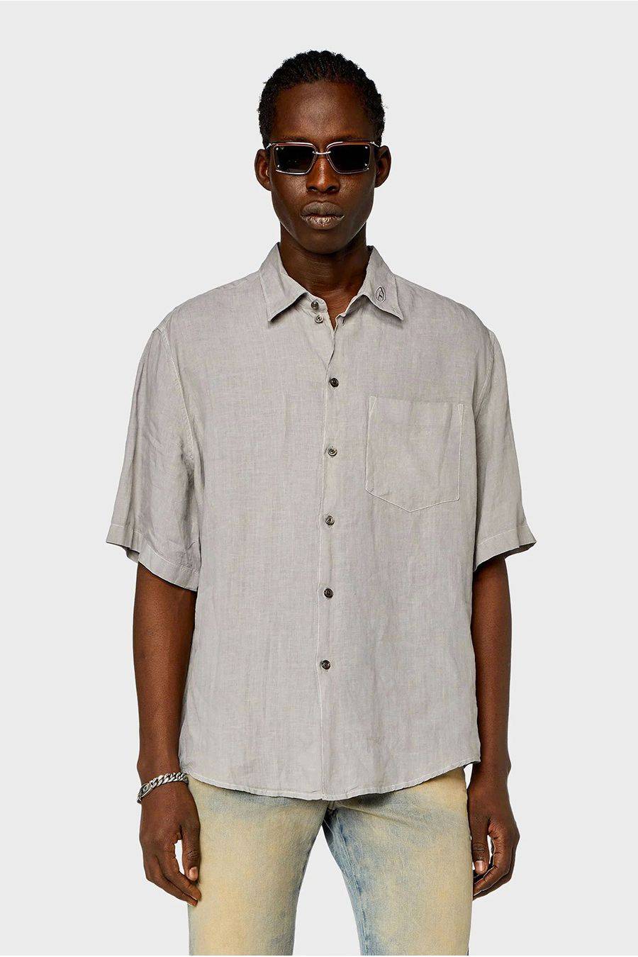 DIESEL  Camicia Uomo Diesel Cotone Bianco A12854 Qualità