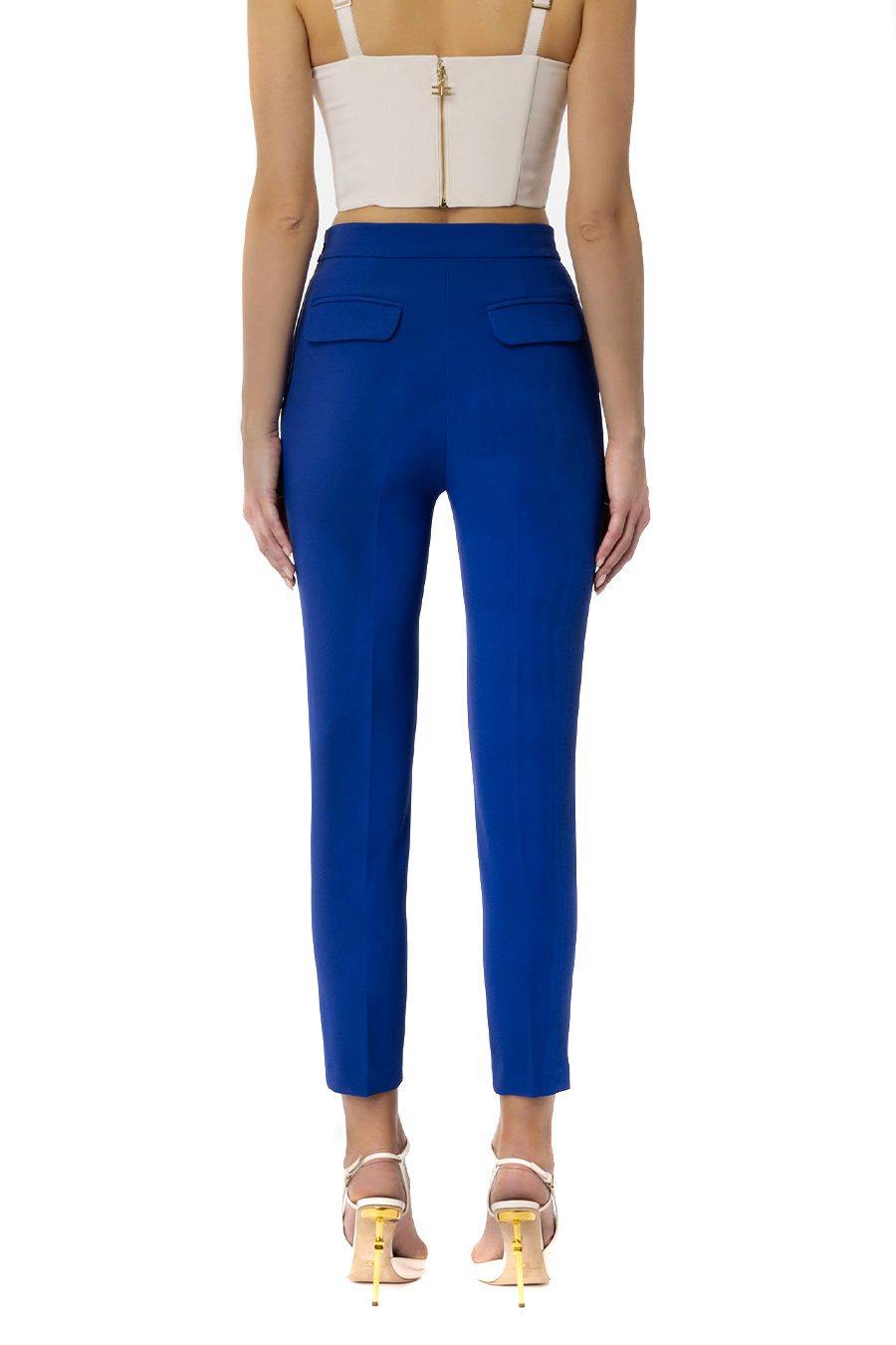 ELISABETTA FRANCHI  Pantaloni Blu Elisabetta Franchi in Poliestere per Donna Novità