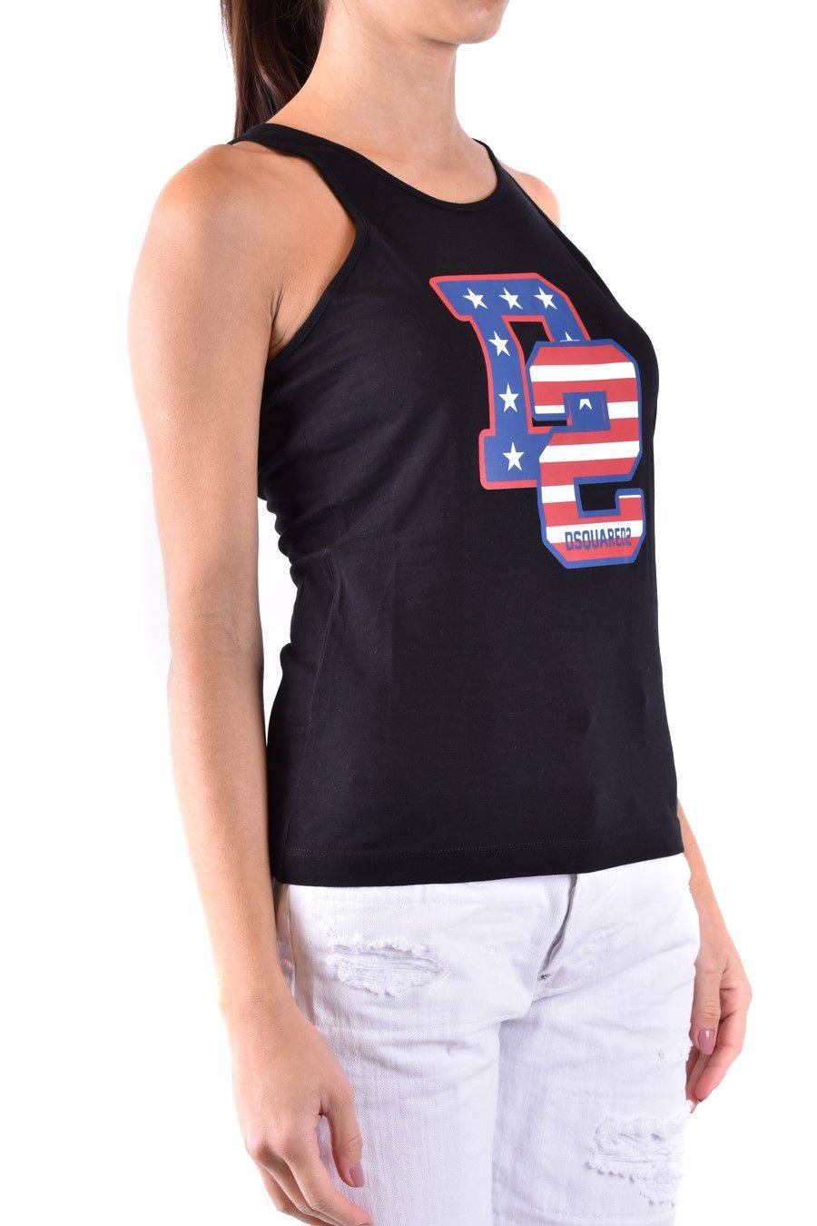 DSQUARED2  Top in Cotone Nero DSQUARED2 da Donna Offerta