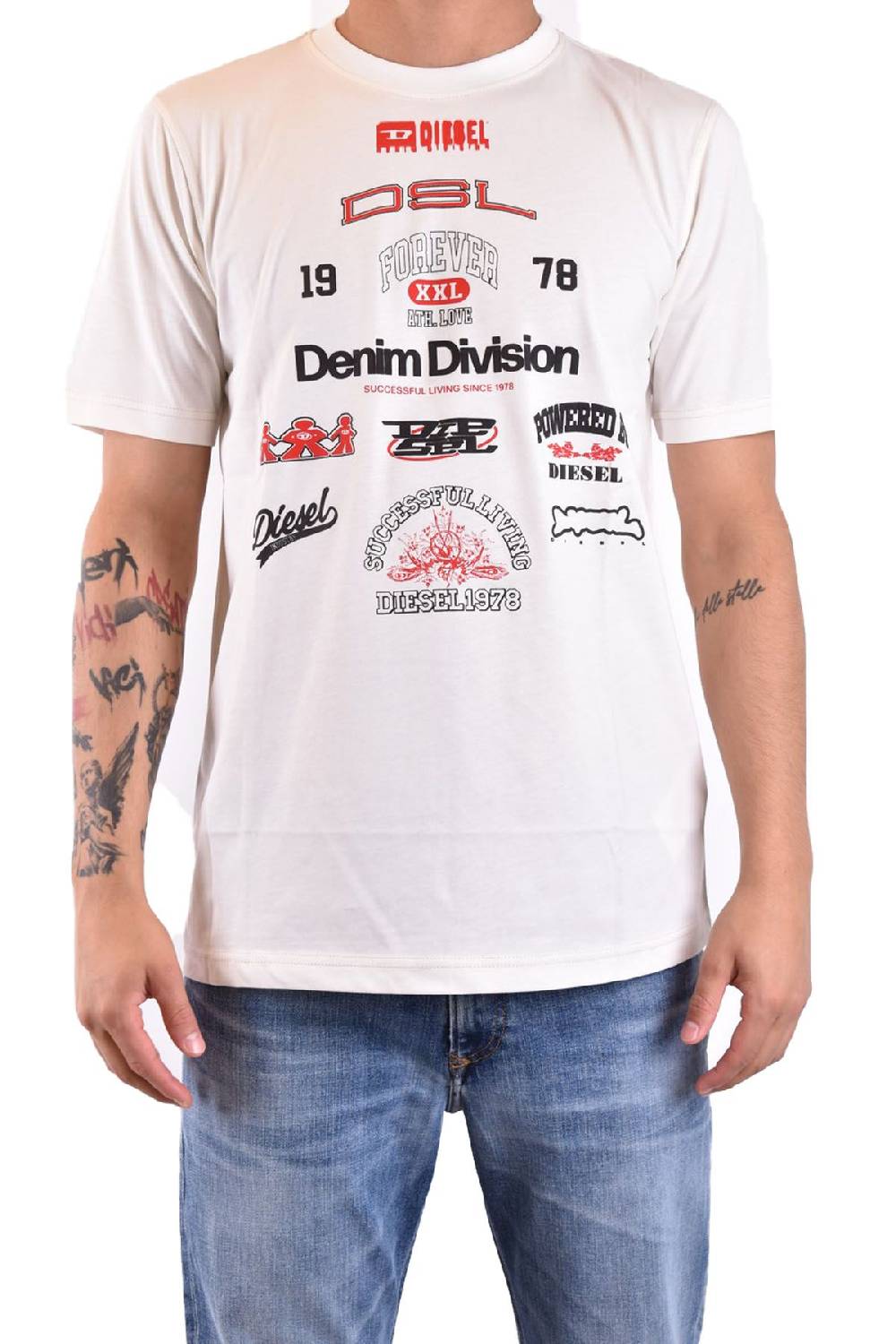 DIESEL  T-Shirt Cotone Bianco Uomo Diesel A13284 Outlet