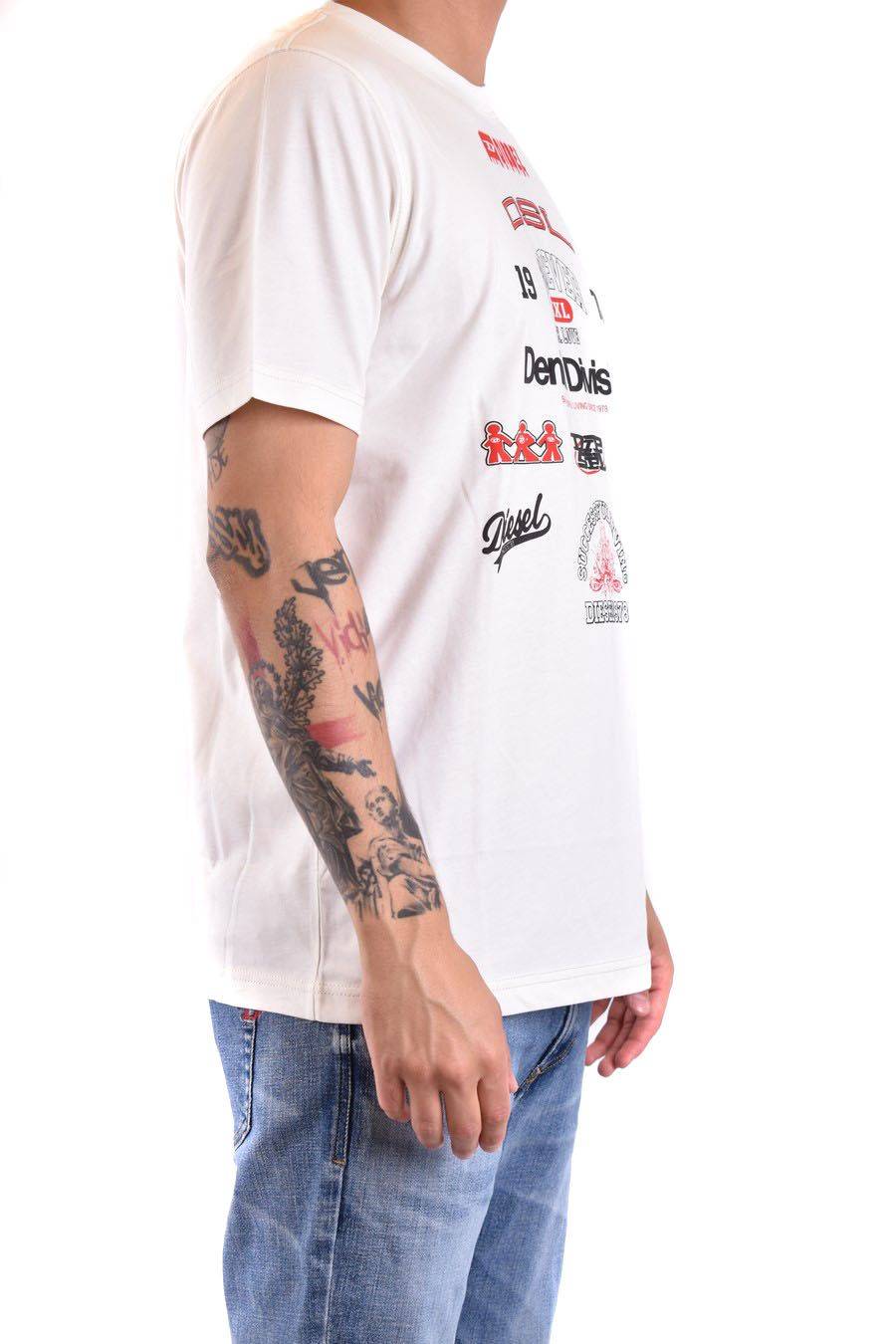 DIESEL  T-Shirt Cotone Bianco Uomo Diesel A13284 Outlet