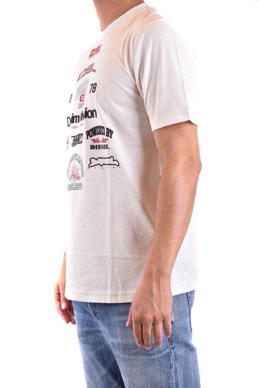 DIESEL  T-Shirt Cotone Bianco Uomo Diesel A13284 Outlet