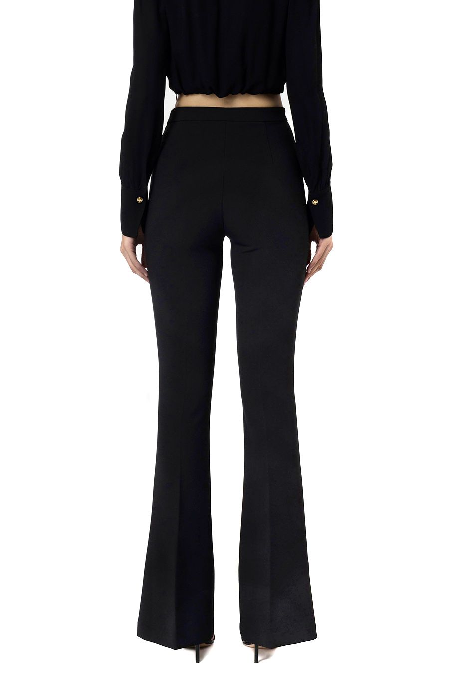 ELISABETTA FRANCHI  Pantaloni Neri Donna Elisabetta Franchi - Mix di Poliestere Saldi