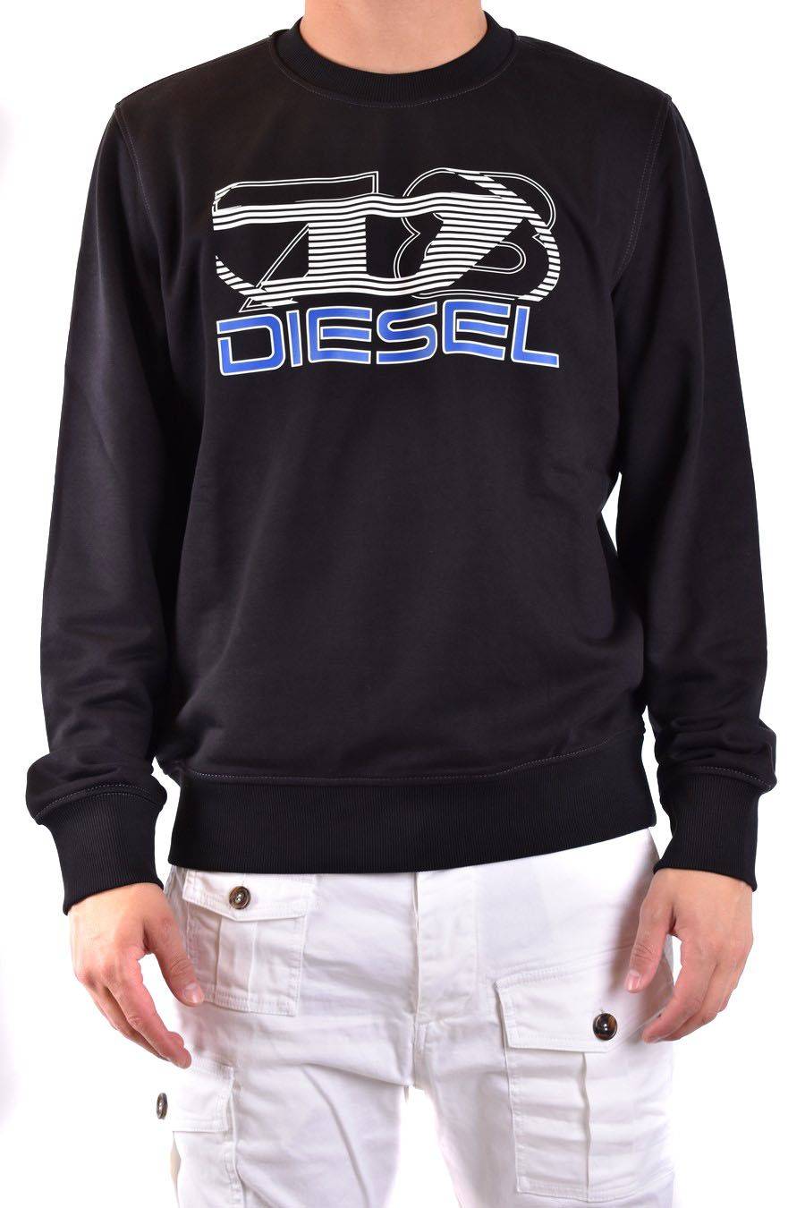 DIESEL  Felpa di Cotone Nera Uomo DIESEL A12508 Hotsell