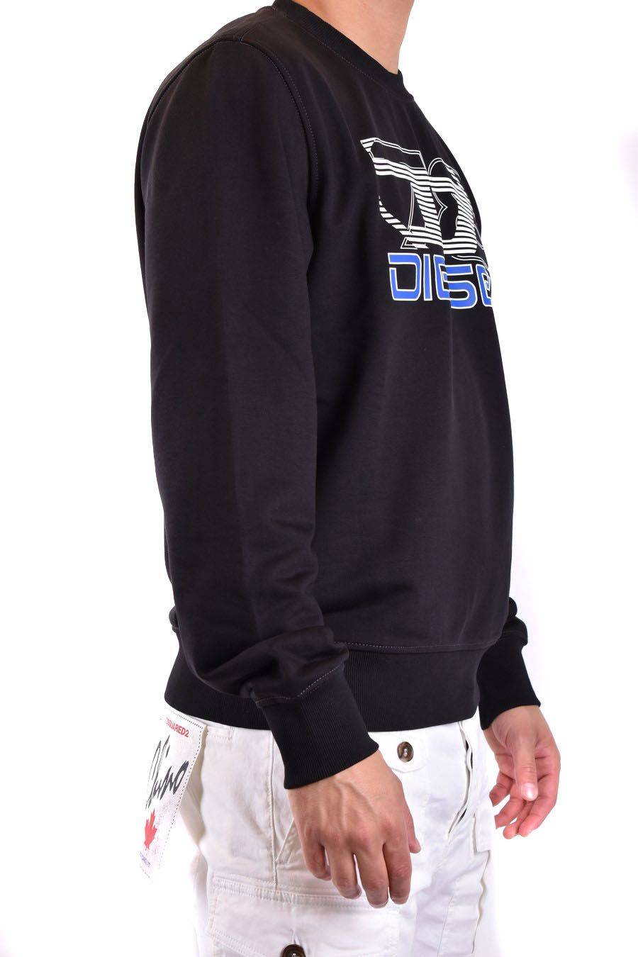 DIESEL  Felpa di Cotone Nera Uomo DIESEL A12508 Hotsell