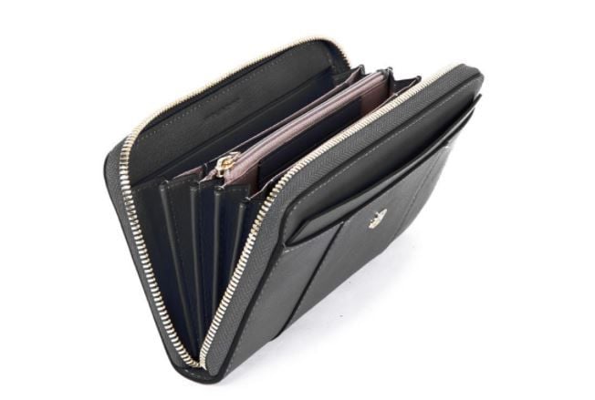 PIQUADRO  Portafoglio Donna in Pelle Nero PIQUADRO - Accessorio Elegante Vendita Calda