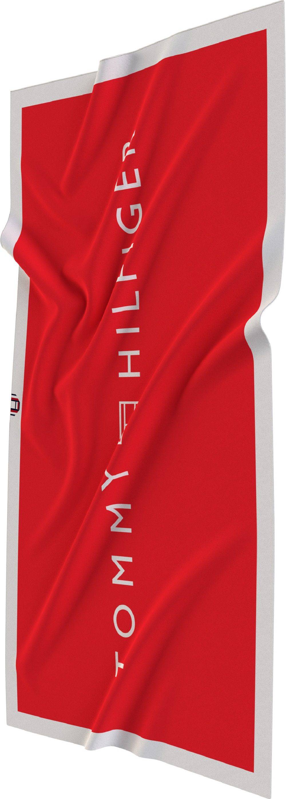 TOMMY HILFIGER  Telo Mare Rosso in Cotone Tommy Hilfiger Vendita Economica