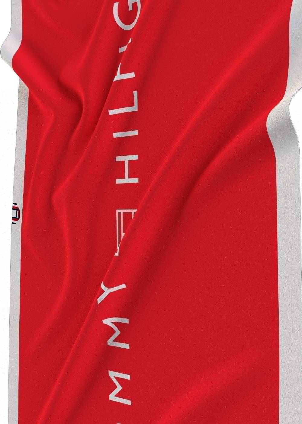 TOMMY HILFIGER  Telo Mare Rosso in Cotone Tommy Hilfiger Vendita Economica