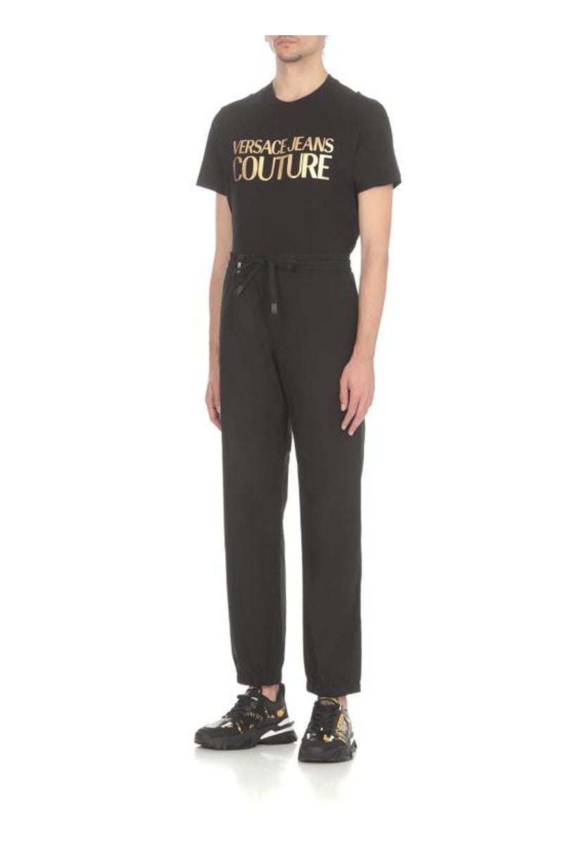 VERSACE JEANS COUTURE  Pantaloni Uomo Versace Jeans Couture in Cotone Nero Black Friday