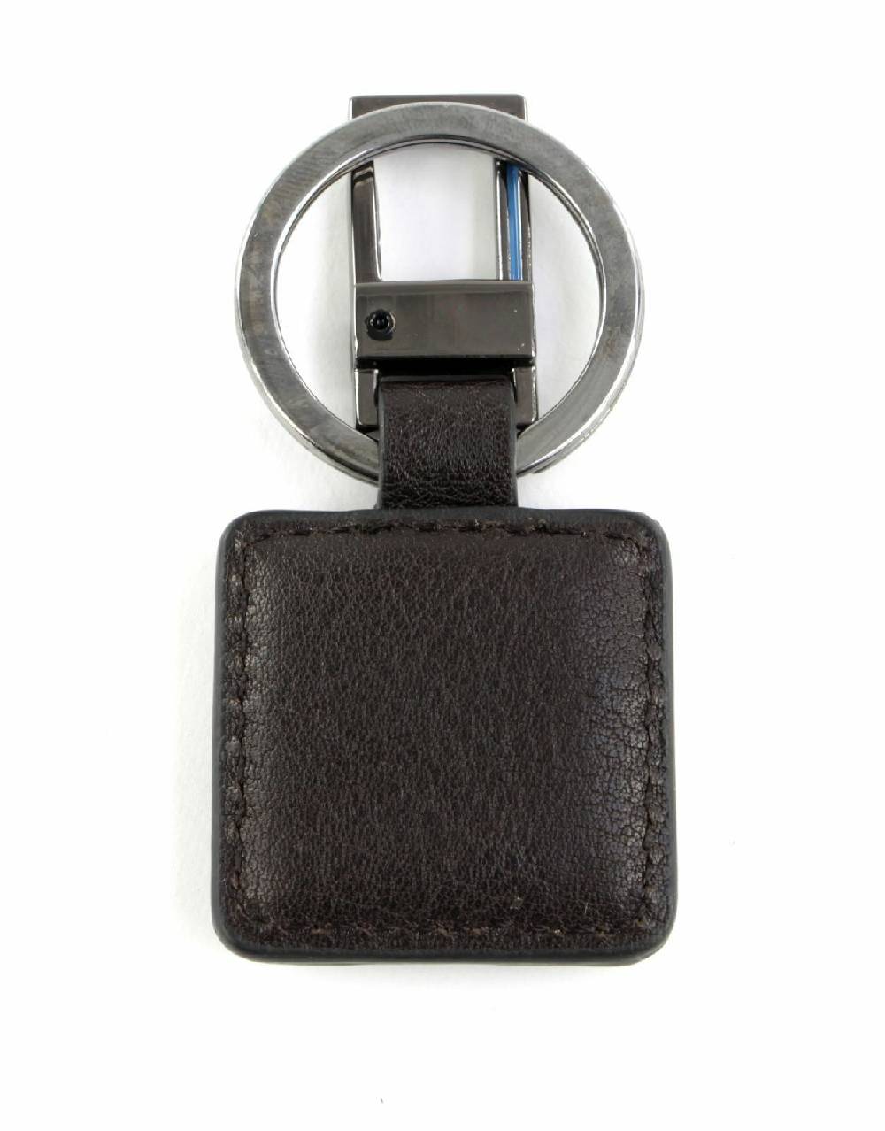 PIQUADRO  Portachiavi in Pelle Nera PIQUADRO - Accessorio Uomo con Moschettone Offerta per la Festa della Mamma