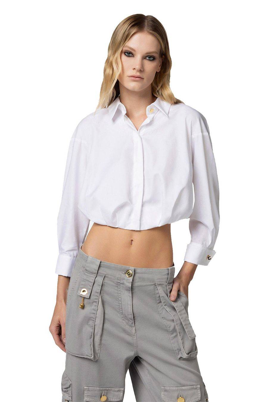 ELISABETTA FRANCHI  Camicia Bianca in Cotone di Elisabetta Franchi per Donna Offerta Anniversario