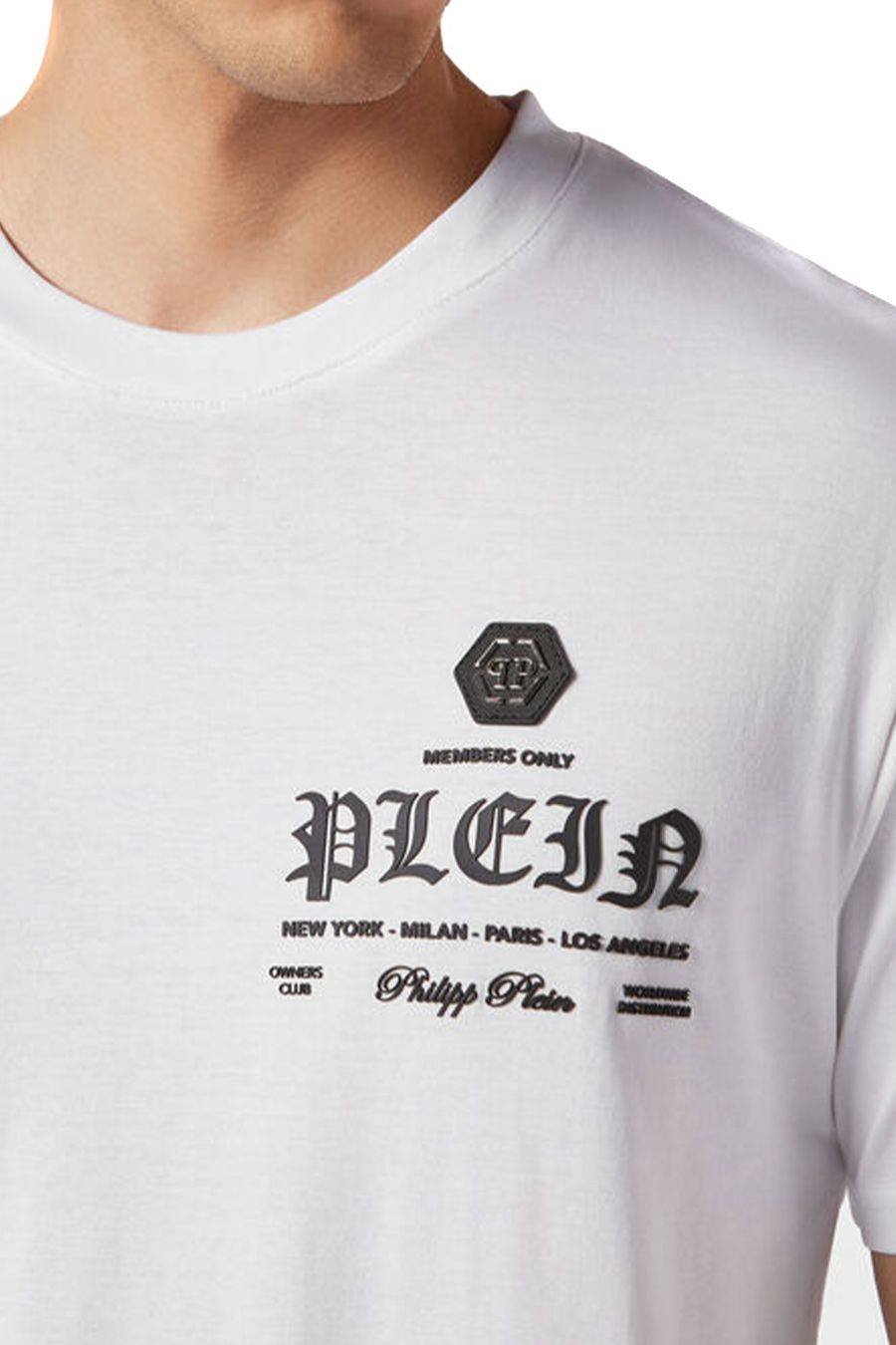 PHILIPP PLEIN  T-Shirt Uomo Philipp Plein Cotone Bianco MTK6842 Vendita calda