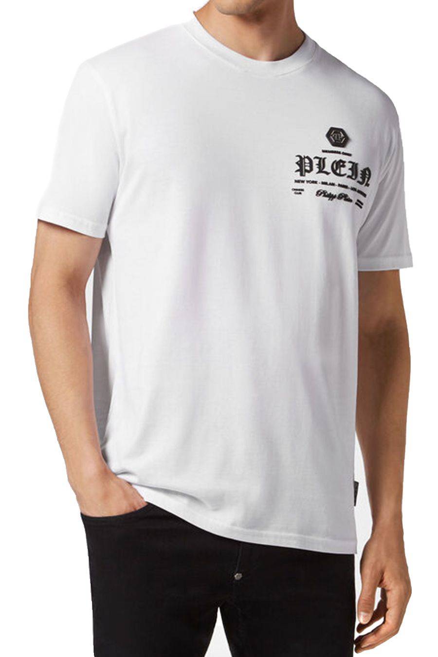 PHILIPP PLEIN  T-Shirt Uomo Philipp Plein Cotone Bianco MTK6842 Vendita calda