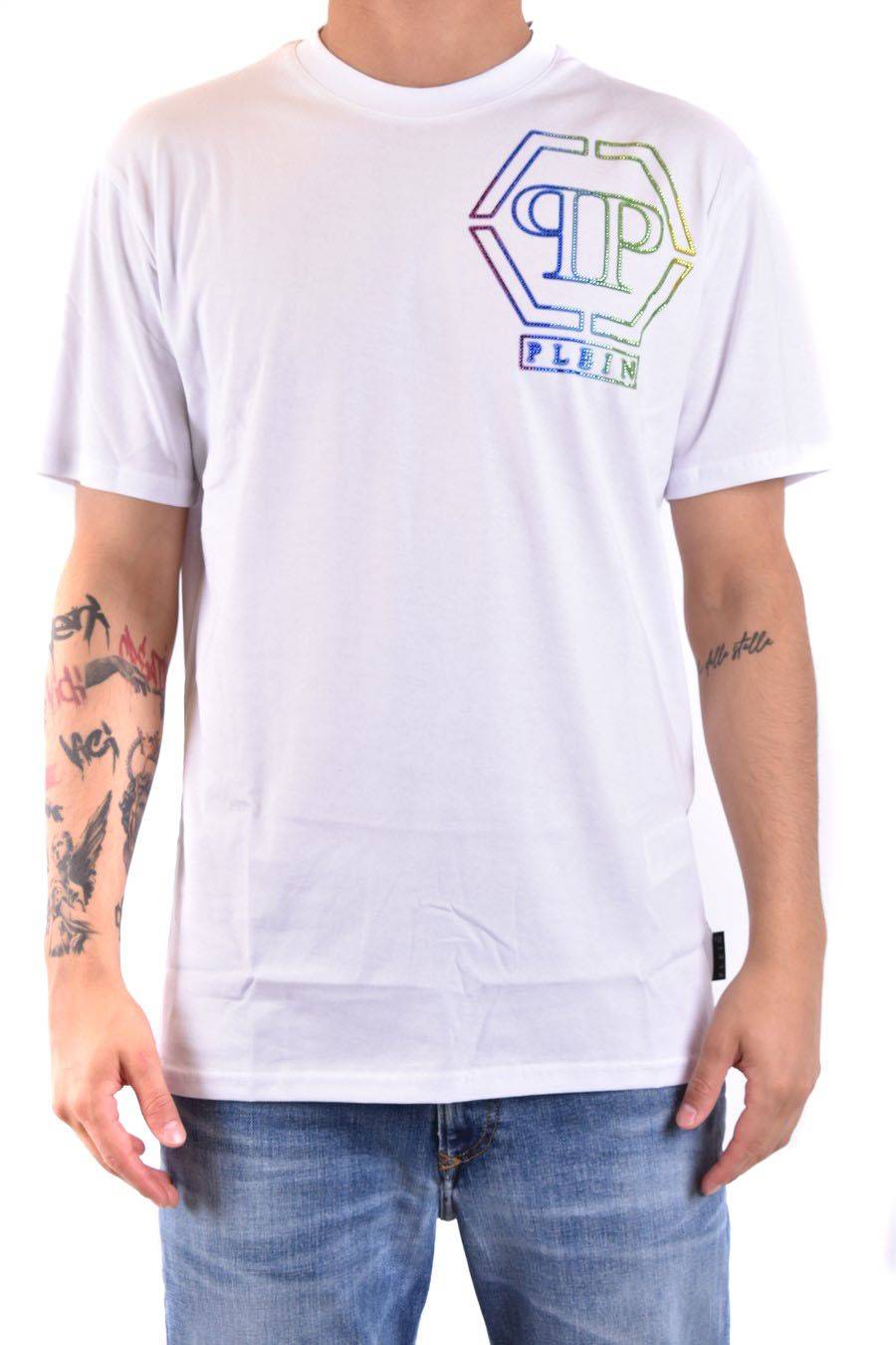 PHILIPP PLEIN  T-Shirt Bianca in Cotone Philipp Plein Uomo Offerta temporanea