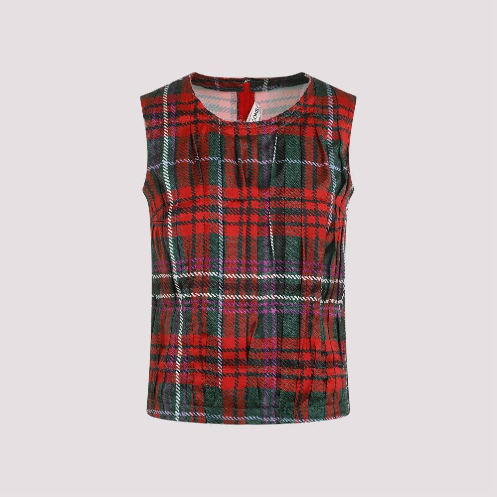 COMME DES GARÇONS  Top Senza Maniche Pieghe Tartan Comme Des Garçons Offerte speciali