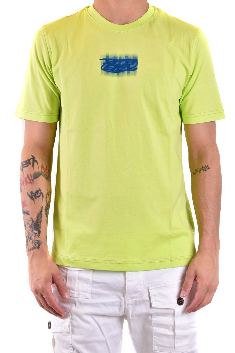 DIESEL  T-Shirt di Cotone Gialla Uomo Diesel A12271 0GRAI5KB Rilascio limitato