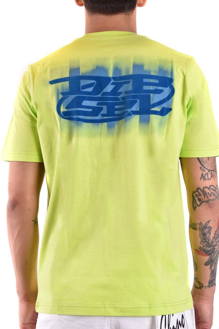 DIESEL  T-Shirt di Cotone Gialla Uomo Diesel A12271 0GRAI5KB Rilascio limitato