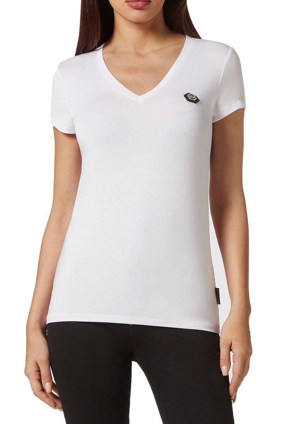 PHILIPP PLEIN  T-Shirt Bianca in Cotone da Donna PHILIPP PLEIN Fino al 60% di sconto
