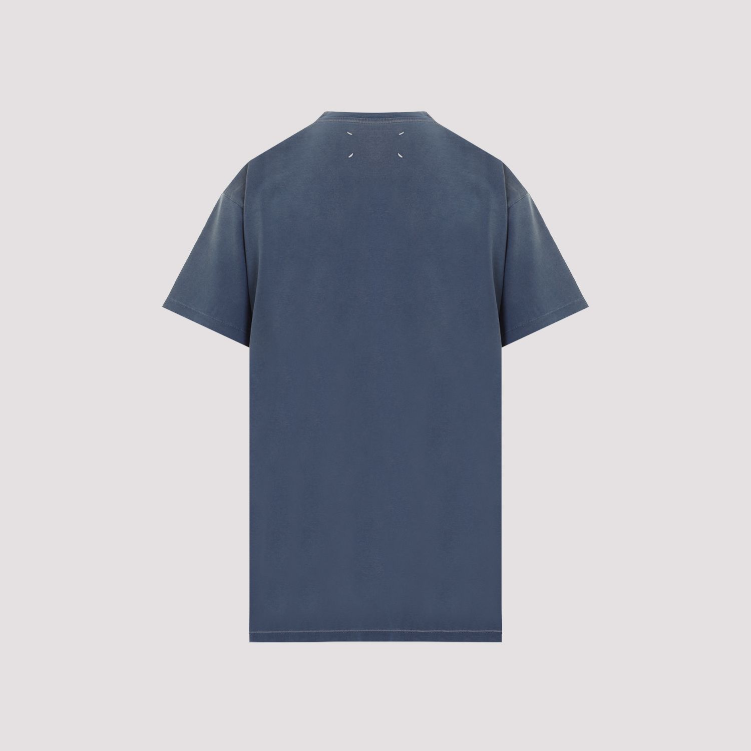 MAISON MARGIELA  T-Shirt di Cotone Blu Effetto Usato Maison Margiela Donna Sostegno trimestrale