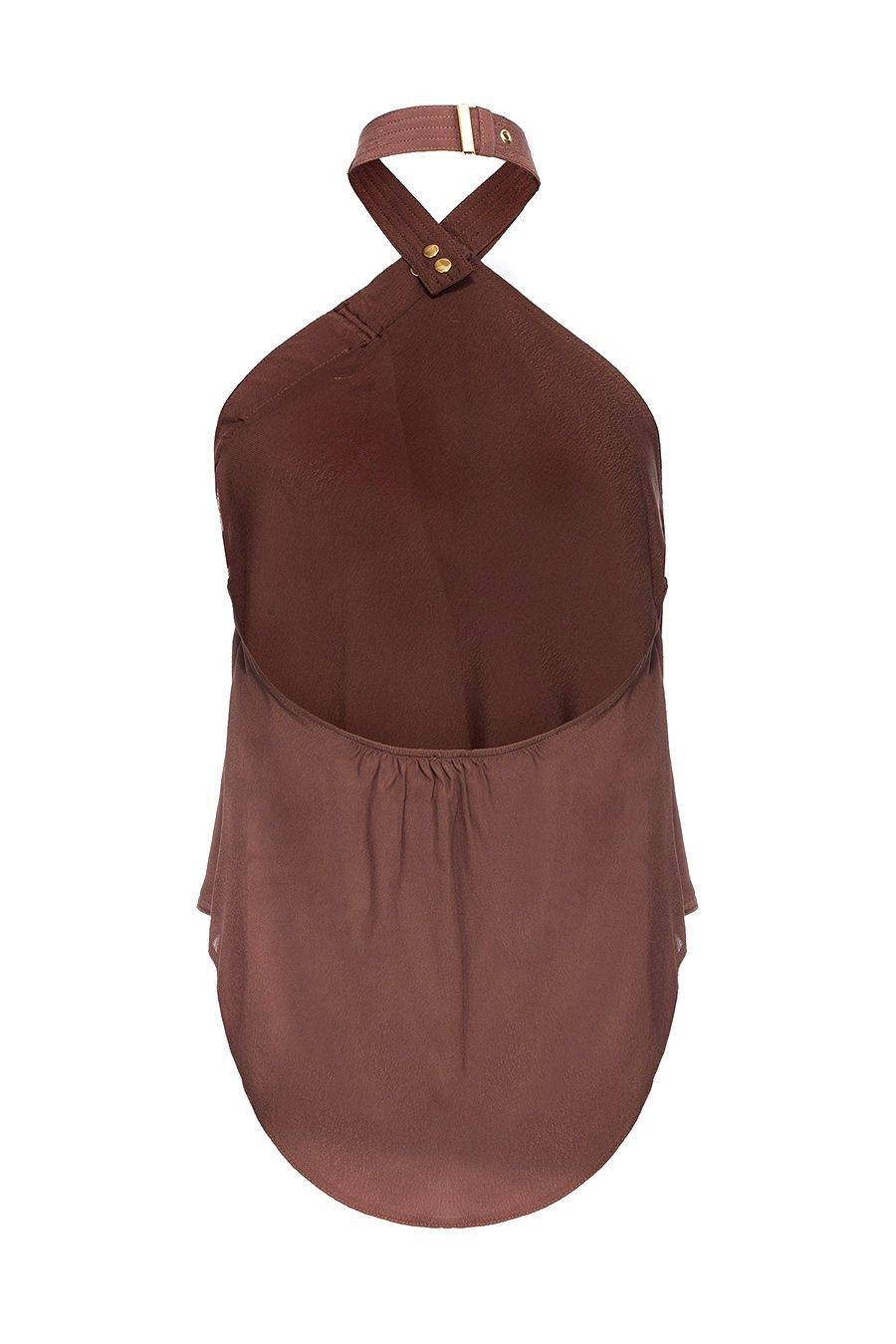 PINKO  Top Donna PINKO in Viscosa Marrone Discount Store per i nuovi prodotti
