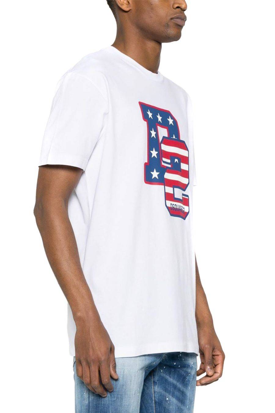 DSQUARED2  T-Shirt Bianca in Cotone DSQUARED2 da Uomo S74GD1260 Solo un giorno rimasto