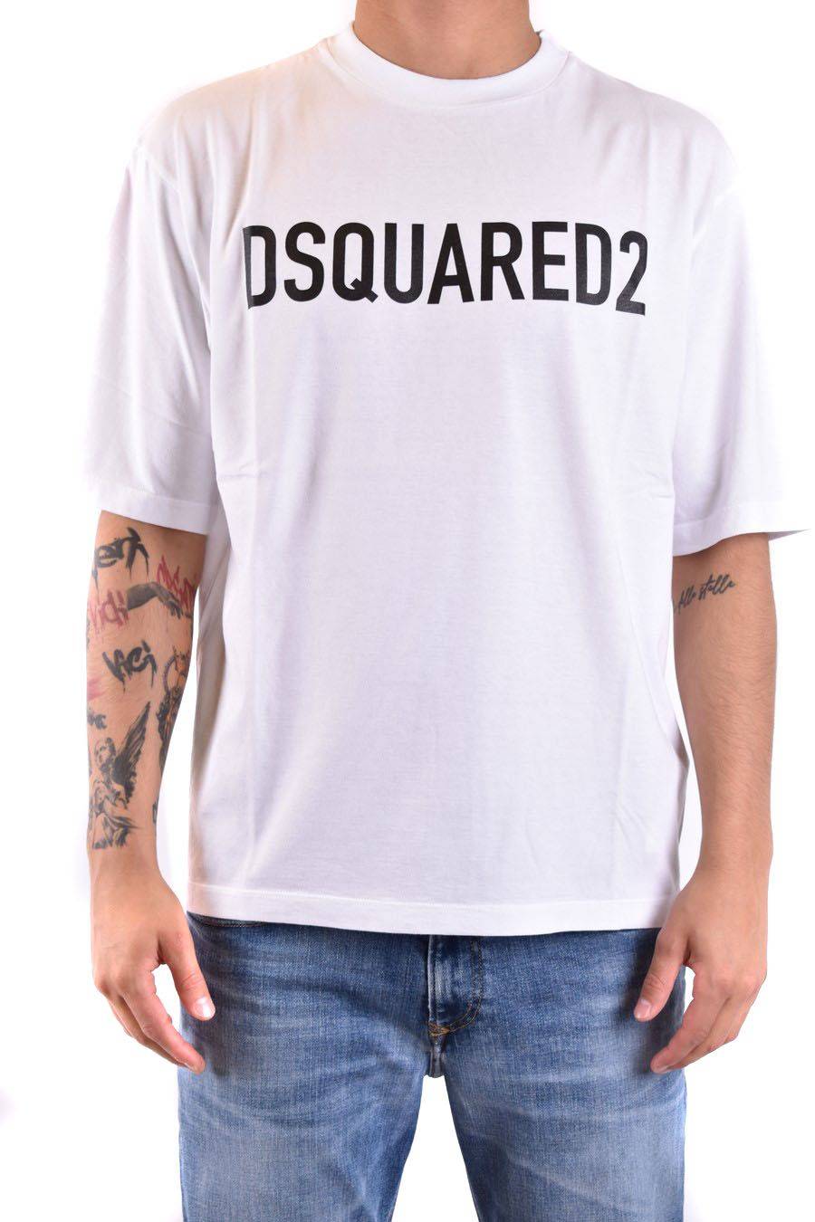 DSQUARED2  T-Shirt Uomo DSQUARED2 Cotone Bianco Trasporto libero internazionale