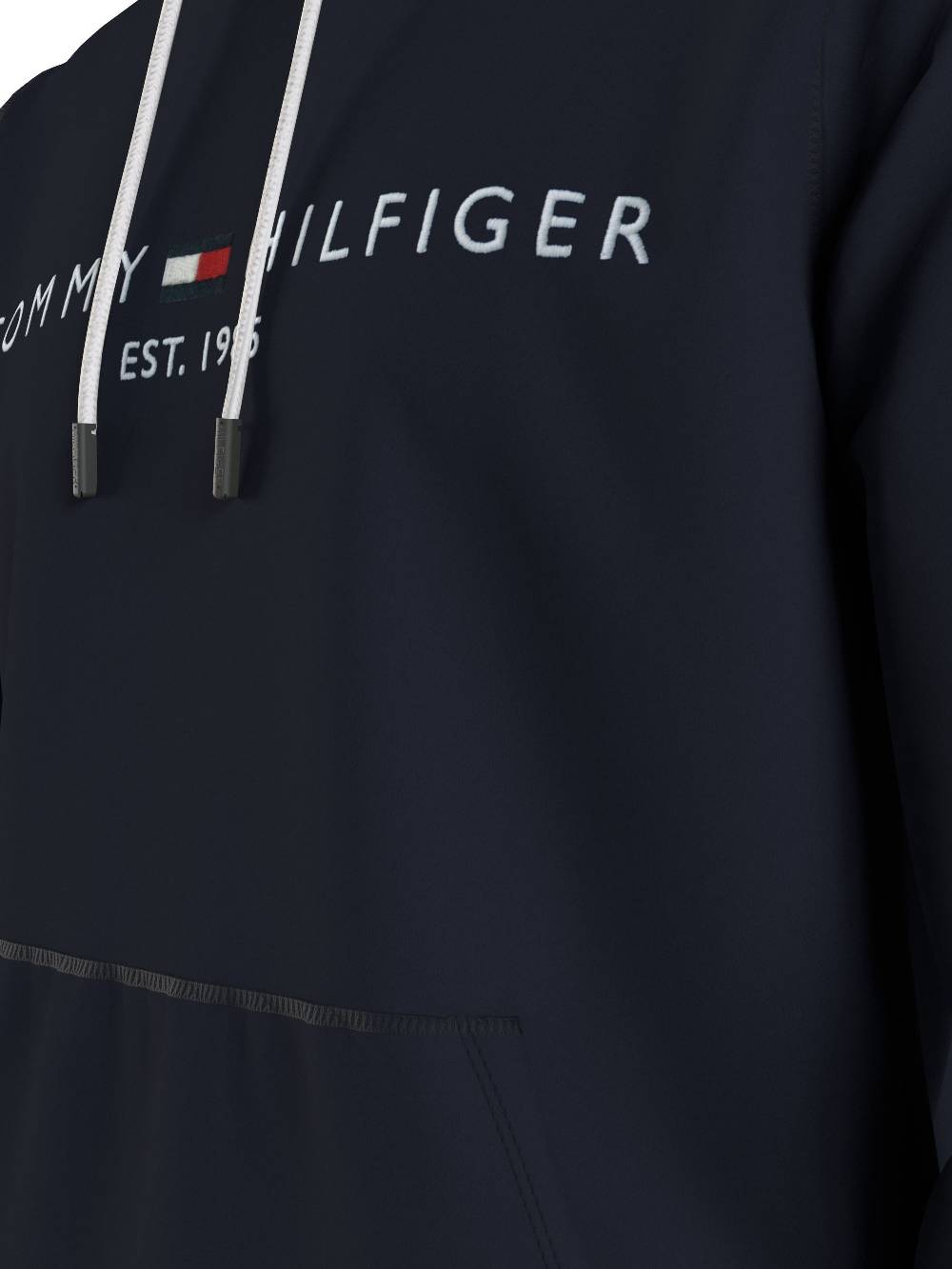 TOMMY HILFIGER  Felpa con Cappuccio Blu in Cotone Biologico Tommy Hilfiger Uomo Esporta salva