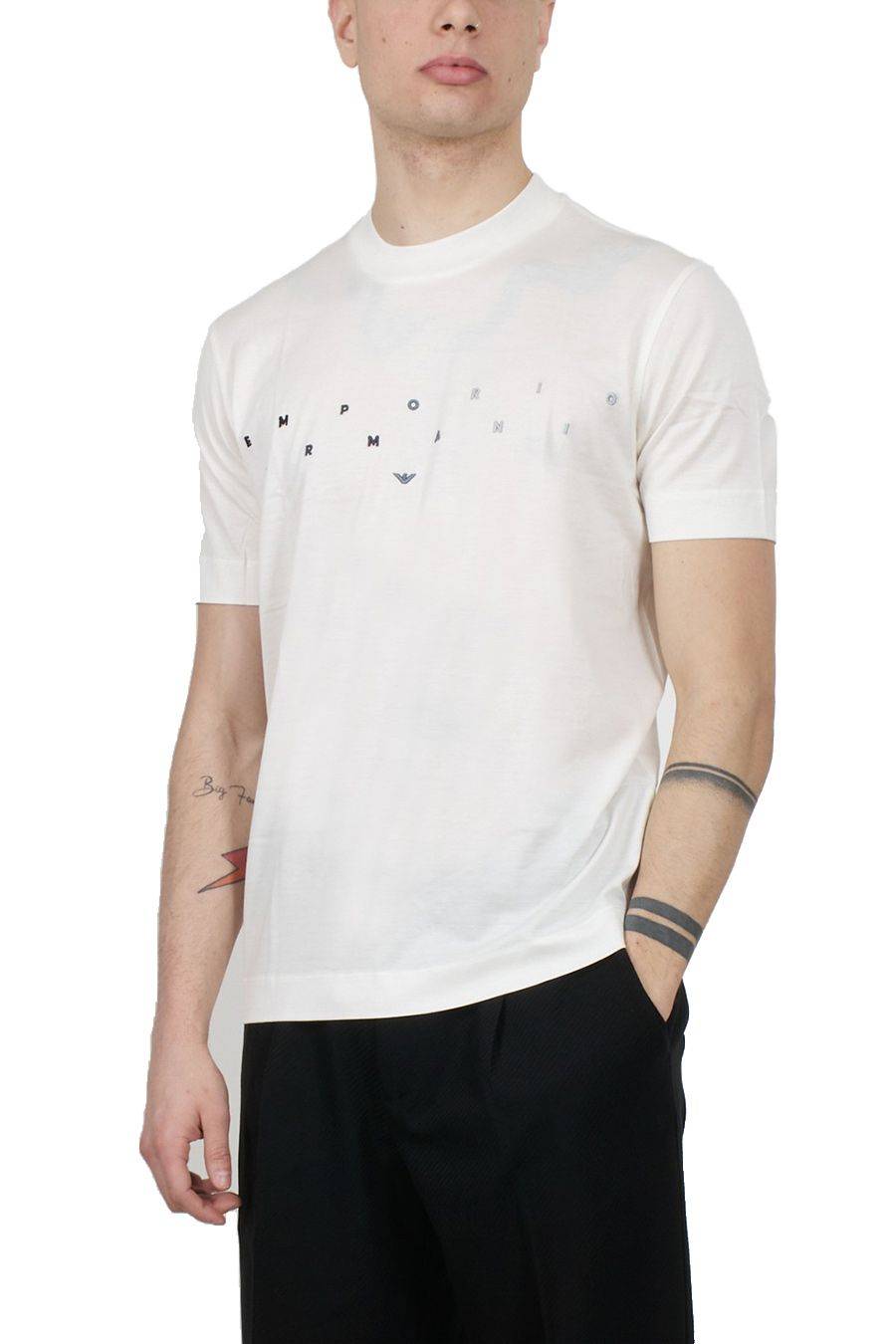 EMPORIO ARMANI  T-Shirt Emporio Armani in Cotone Bianco per Uomo - 3D1TA2 1JUVZ01B2 2025