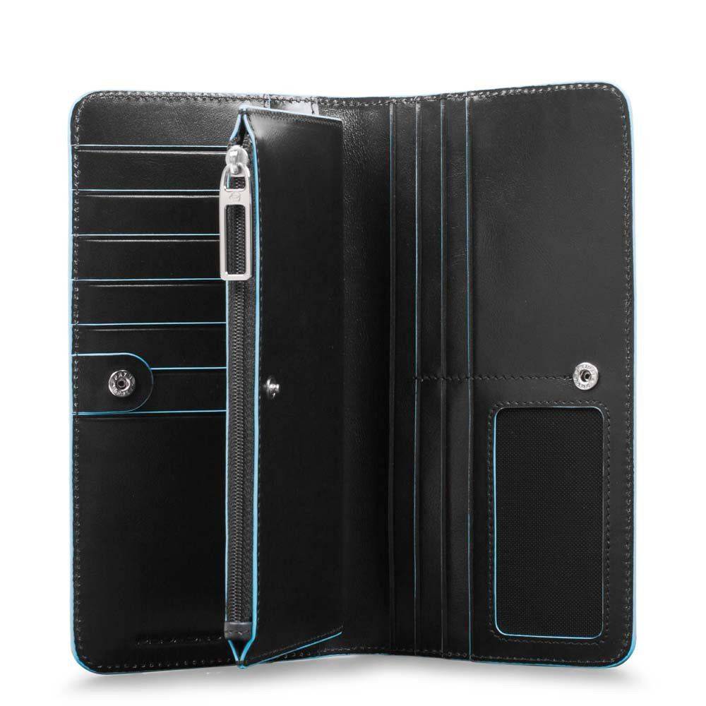 PIQUADRO  Portafoglio Pelle Nero Piquadro da Donna - Accessorio Elegante con Porta Carte Spedizione Gratuita