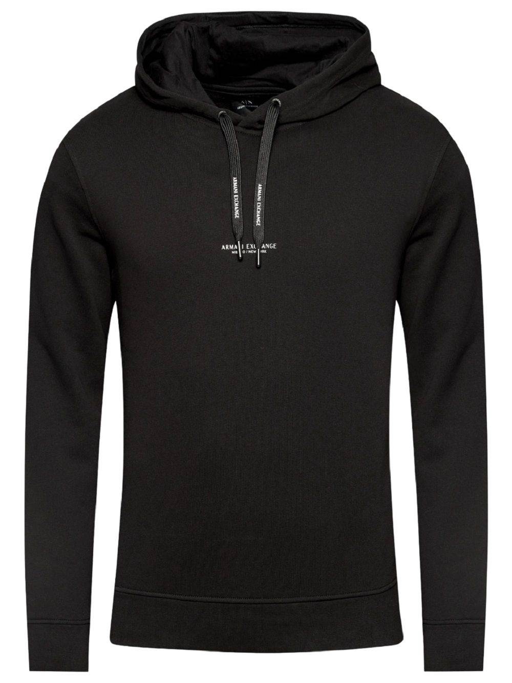 ARMANI EXCHANGE  Felpa Nera in Cotone Misto Armani Exchange Uomo Fino Al -60%