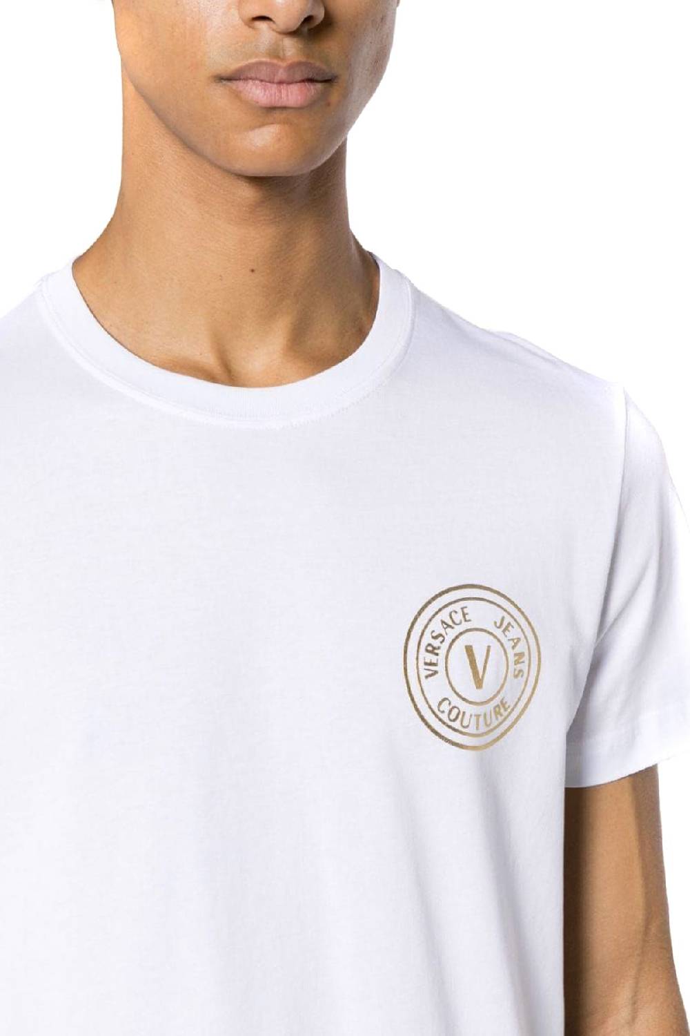 VERSACE JEANS COUTURE  T-Shirt Uomo Cotone Bianco Versace Jeans Couture Economico