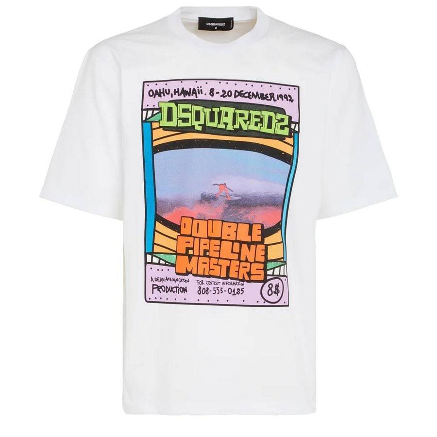DSQUARED2  T-Shirt Uomo in Cotone Bianco DSQUARED2 Negozio online di fabbrica