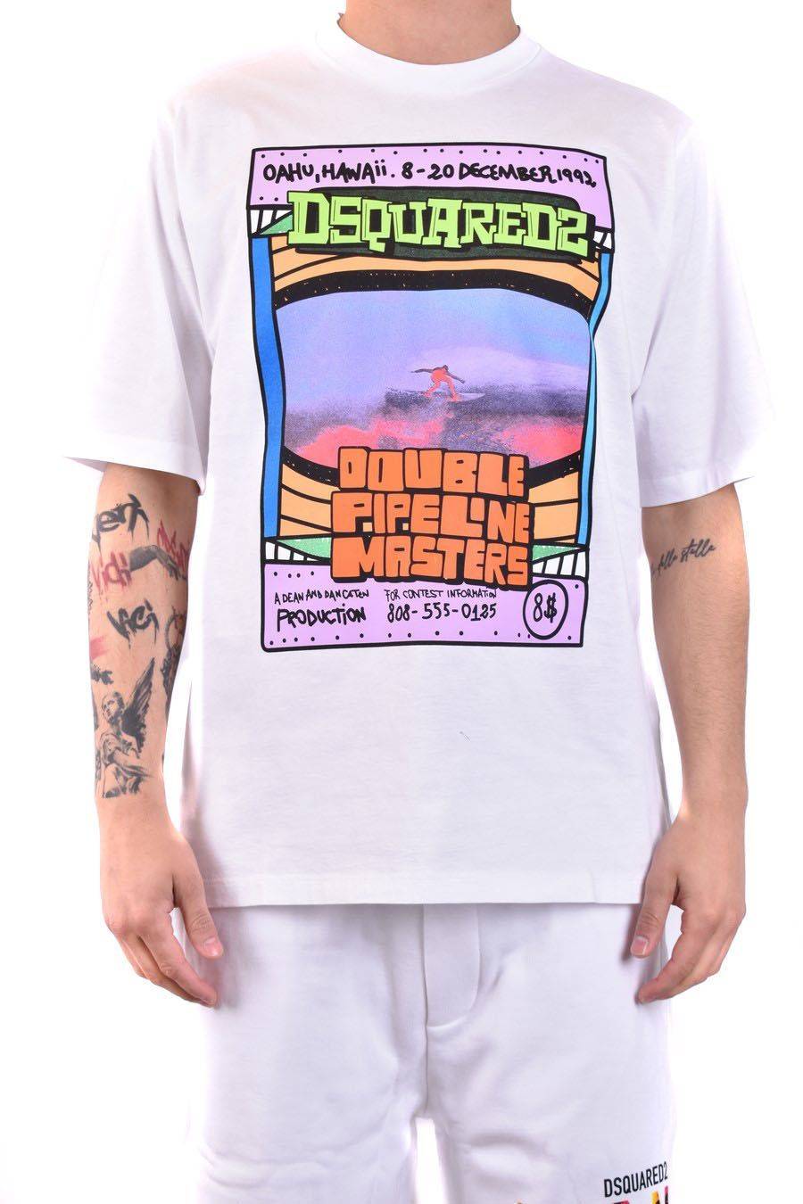 DSQUARED2  T-Shirt Uomo in Cotone Bianco DSQUARED2 Negozio online di fabbrica