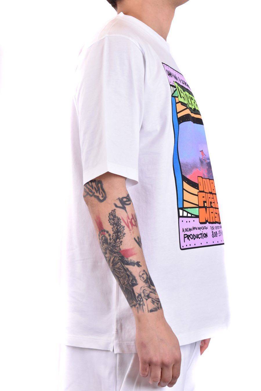 DSQUARED2  T-Shirt Uomo in Cotone Bianco DSQUARED2 Negozio online di fabbrica