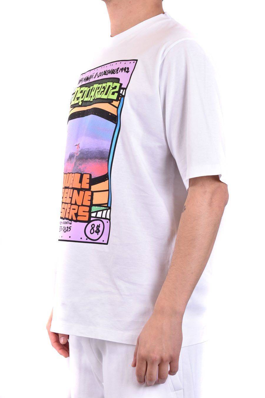 DSQUARED2  T-Shirt Uomo in Cotone Bianco DSQUARED2 Negozio online di fabbrica