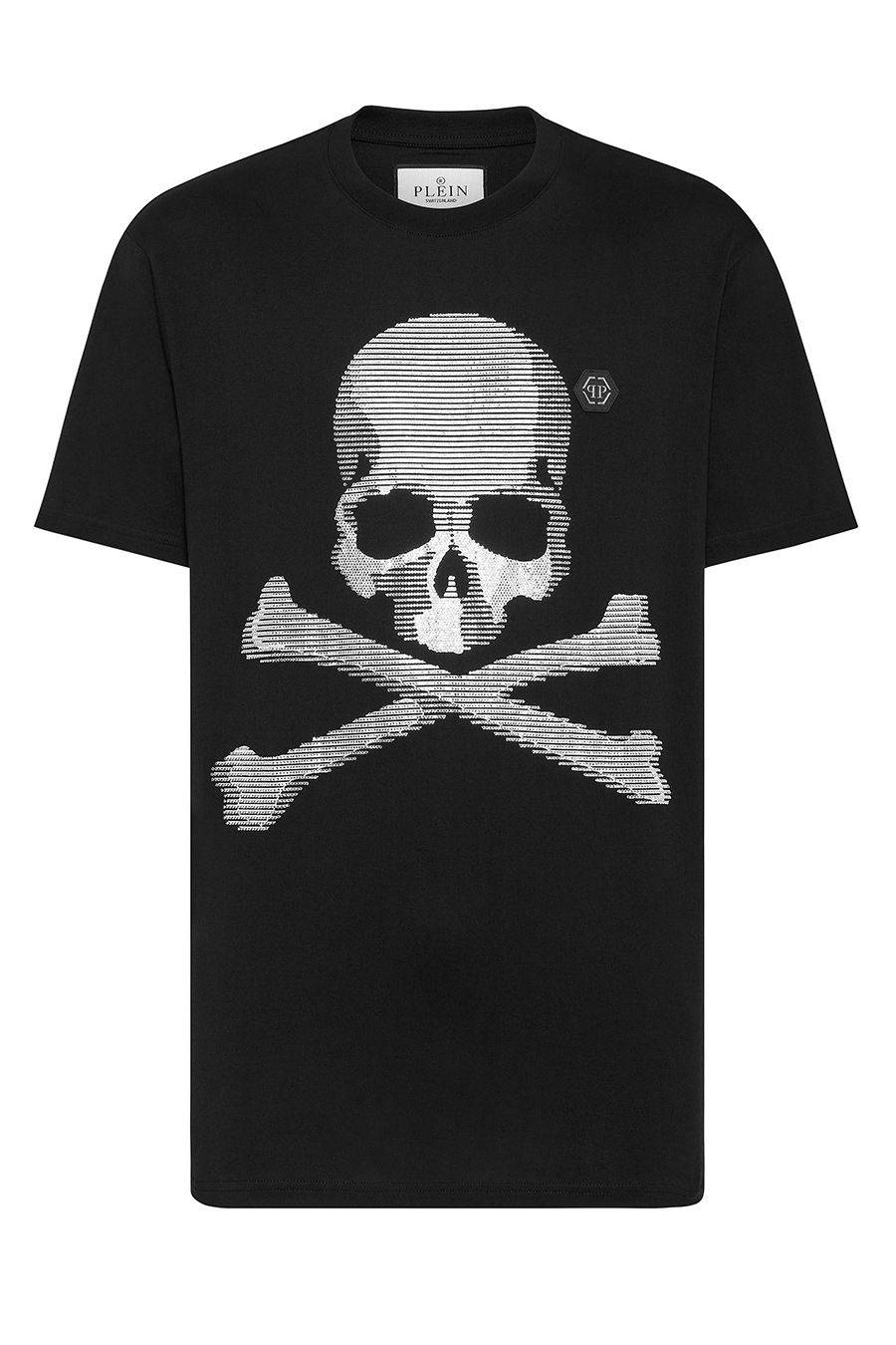 PHILIPP PLEIN  T-Shirt Nera in Cotone Philipp Plein Uomo Comprare a buon mercato