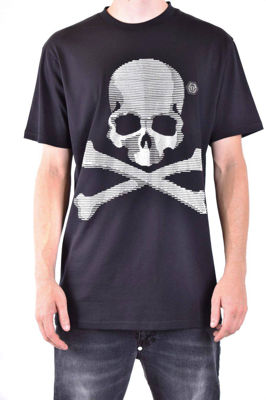 PHILIPP PLEIN  T-Shirt Nera in Cotone Philipp Plein Uomo Comprare a buon mercato
