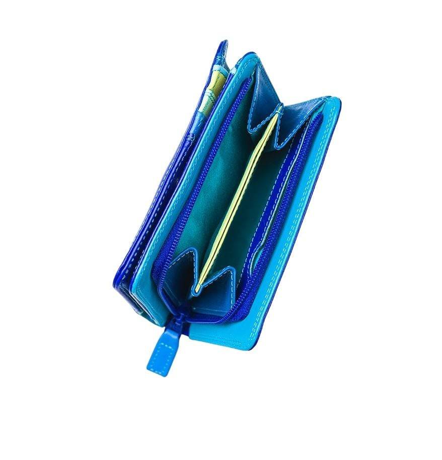 MYWALIT  Portafoglio in Pelle con Zip Medium Mywalit in Blu China Flash Sale