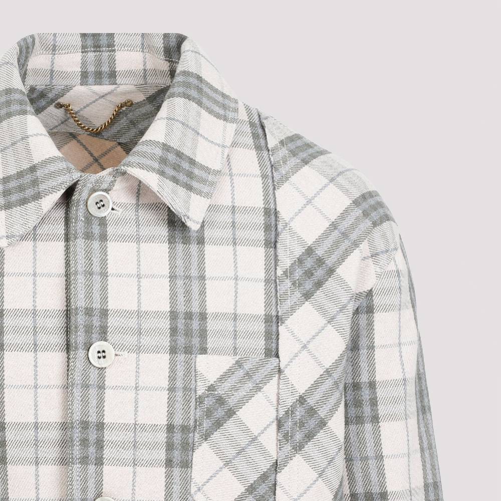 GOLDEN GOOSE  Camicia Uomo Quadri Ecru Verde in Cotone Golden Goose Offerta temporanea