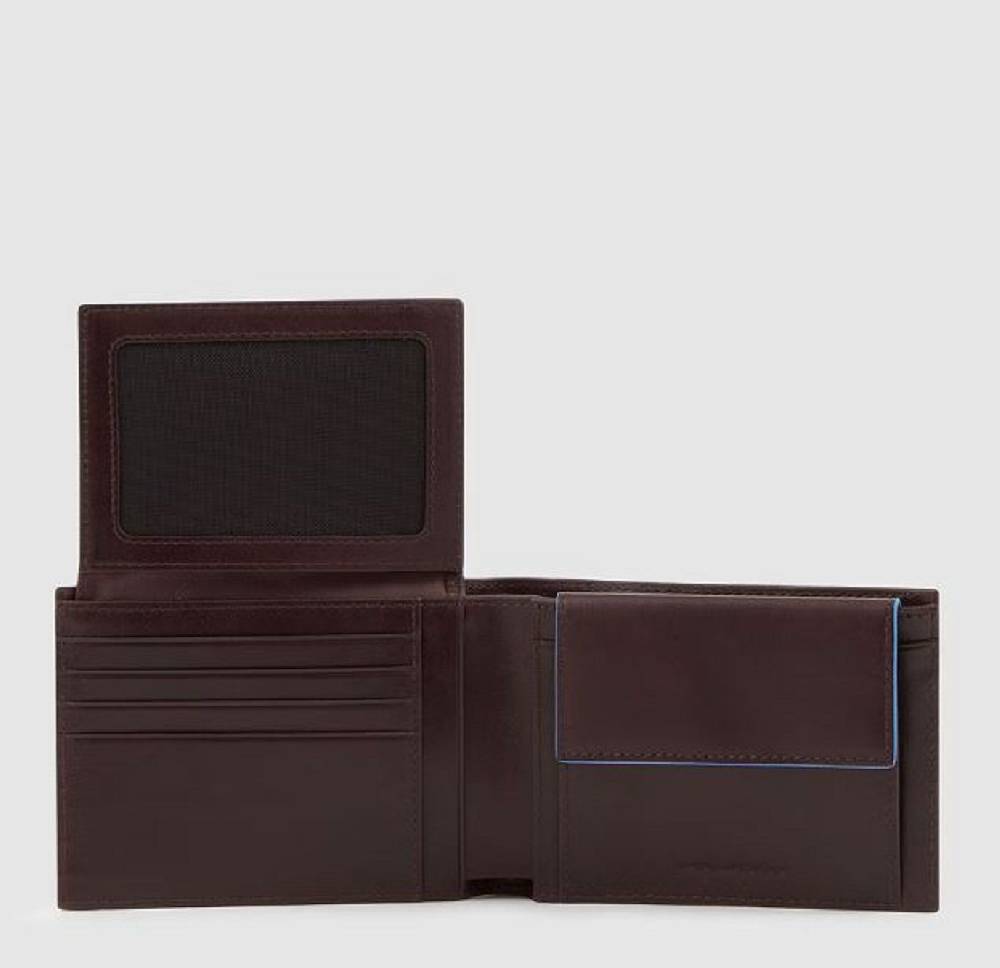 PIQUADRO  Portafoglio Piquadro Uomo in Pelle Marrone Scuro RFID Enormi risparmi