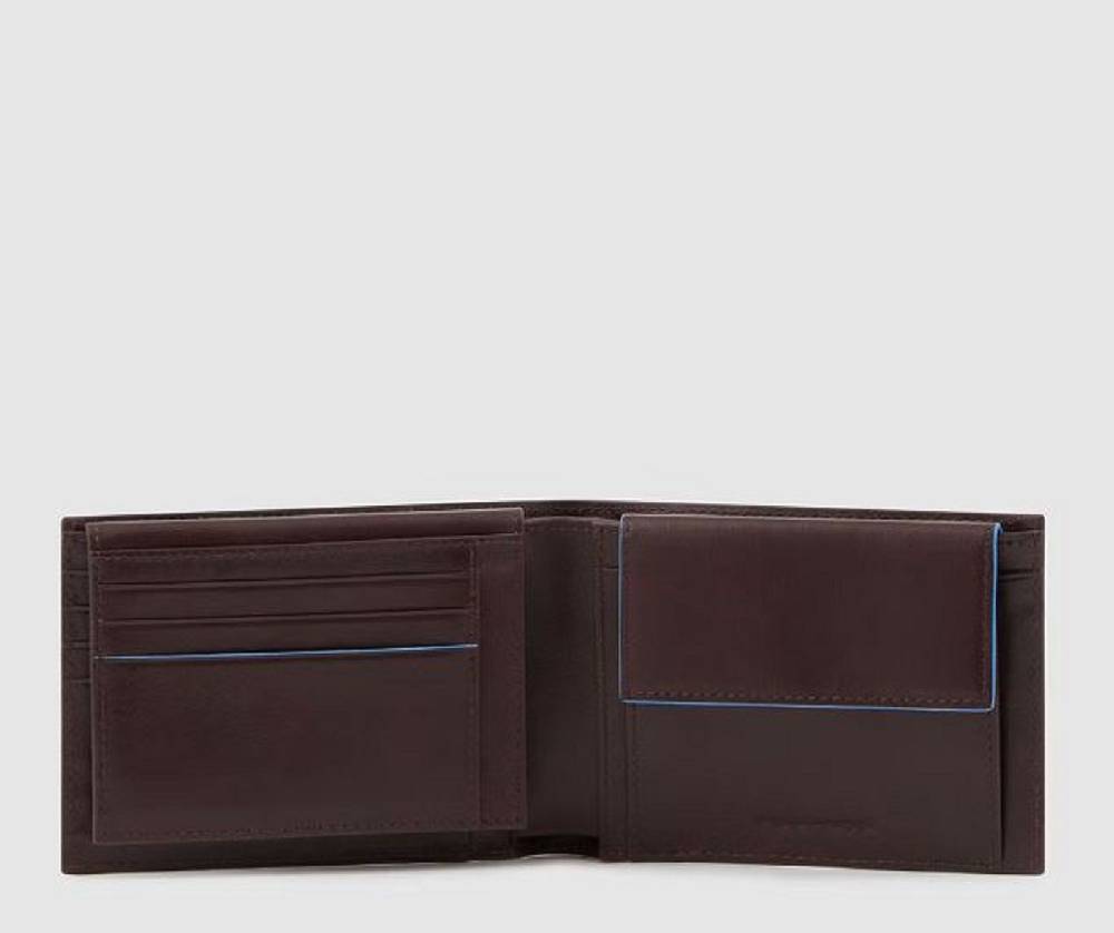 PIQUADRO  Portafoglio Piquadro Uomo in Pelle Marrone Scuro RFID Enormi risparmi
