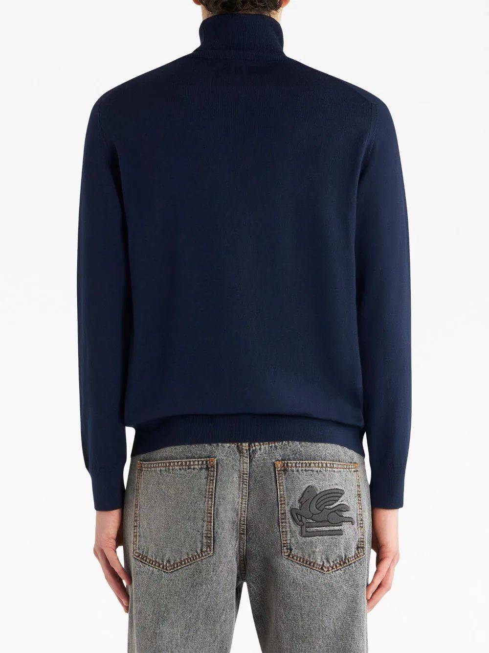 ETRO  Maglione Dolcevita Blu ETRO Uomo 100% Lana Vergine Offerta settimanale