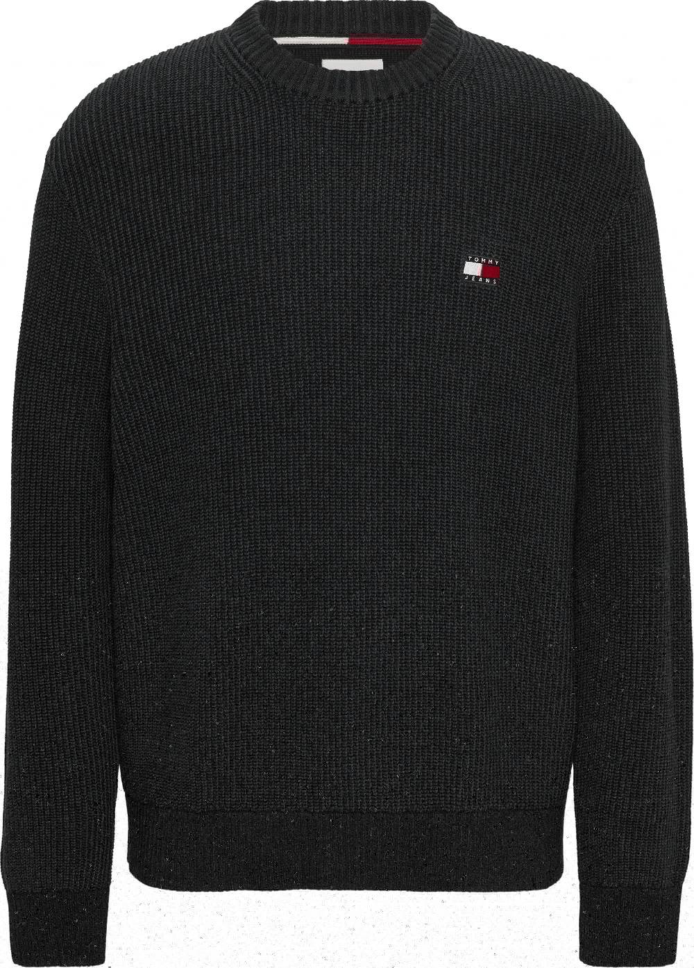 TOMMY JEANS  Felpa Uomo in Cotone Biologico Nera Tommy Jeans