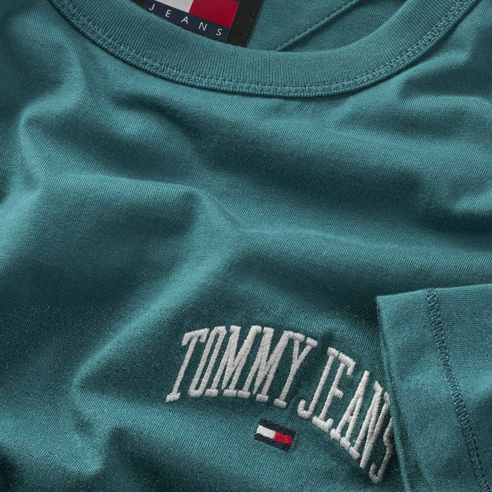 TOMMY JEANS  T-Shirt Cotone Verde Slim Fit Tommy Jeans Only for today