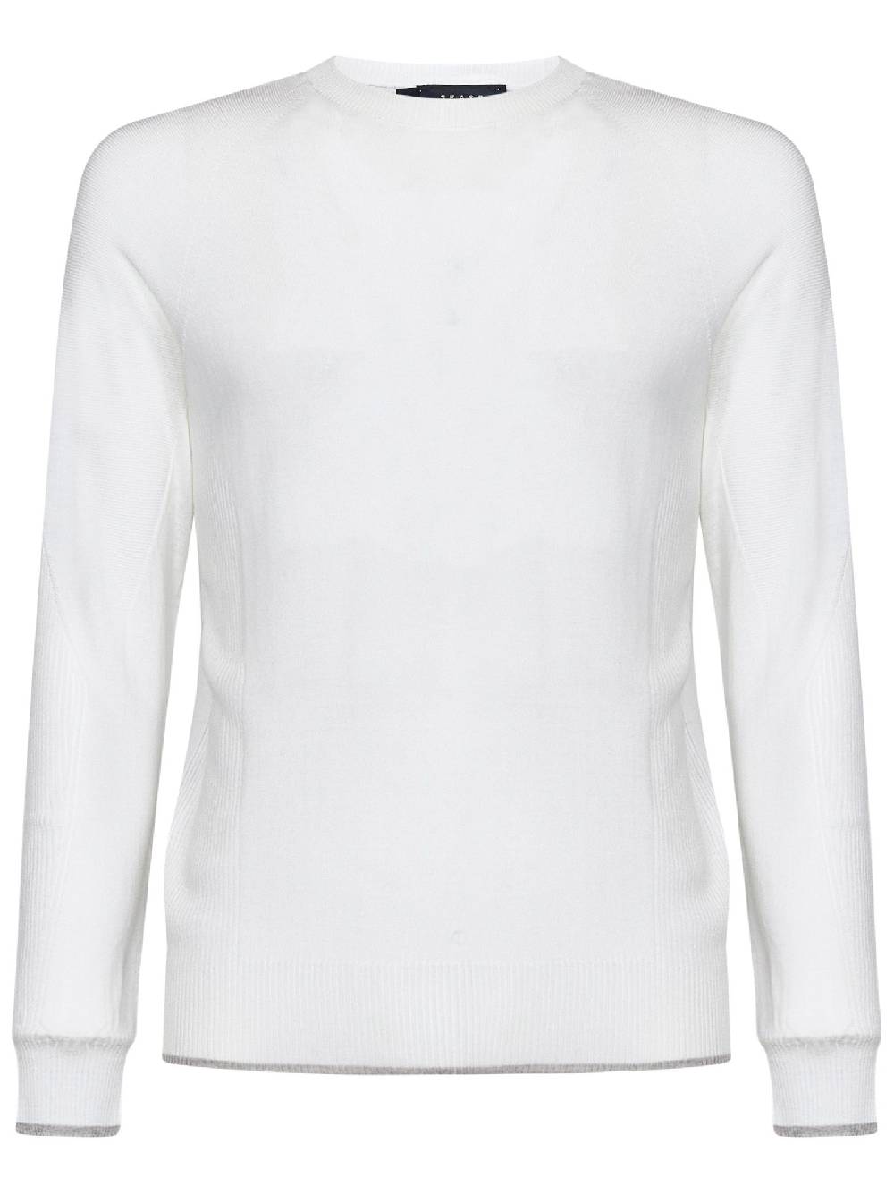 SEASE  Maglione Uomo SEASE Collo Rotondo Lana Vergine Bianco Enormi sconti