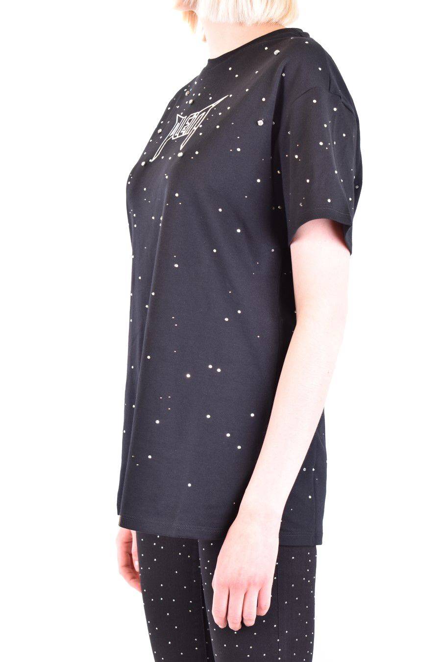 PHILIPP PLEIN  T-Shirt Nera in Cotone con Decorazioni in Vetro di Philipp Plein per Donna 50% di sconto per tempo limitato