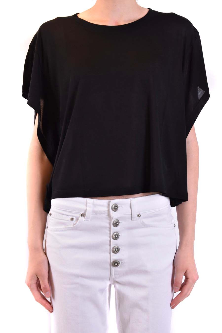 DONDUP  T-Shirt Donna in Cotone Nero DONDUP Nuovo