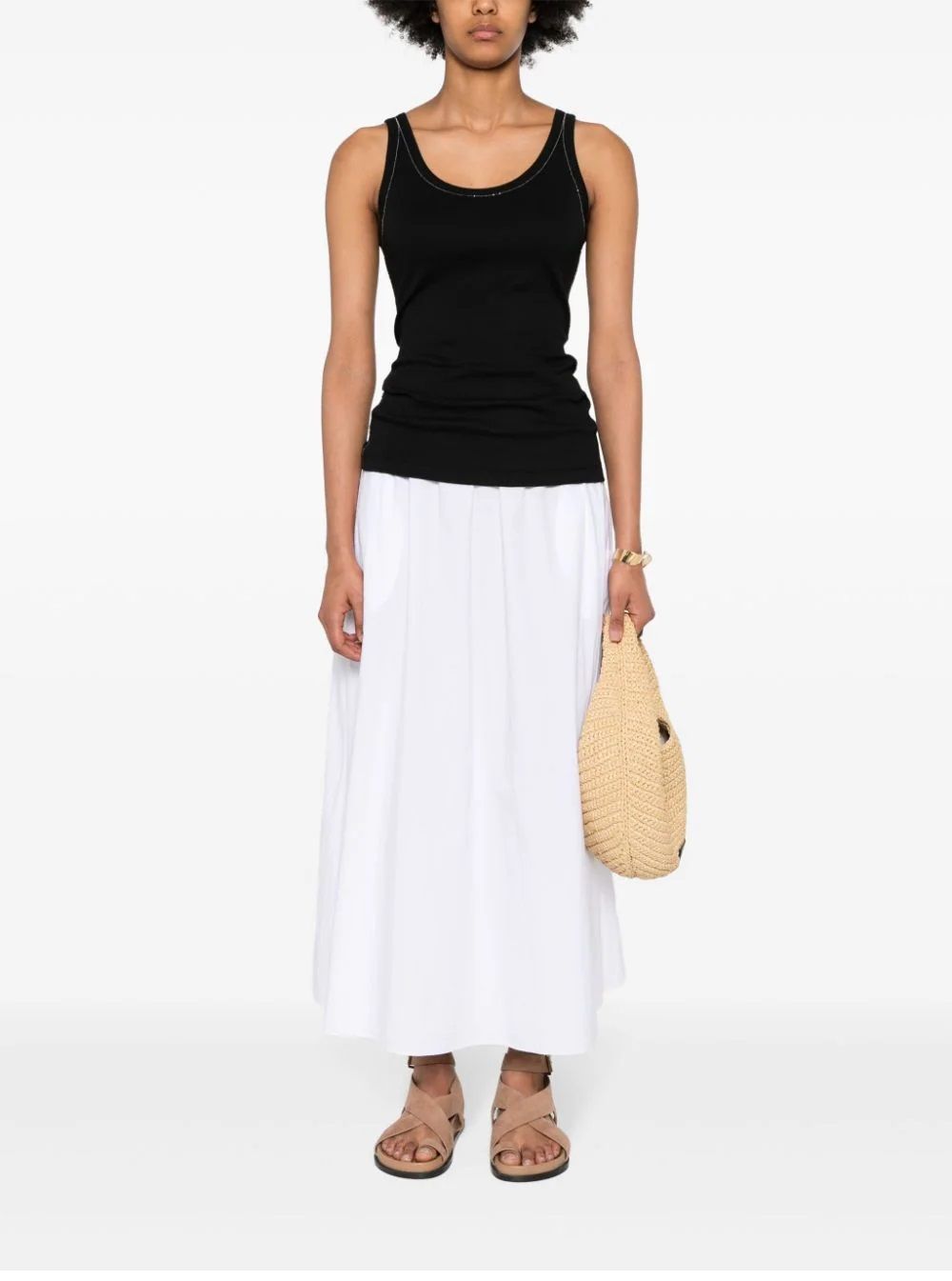 FABIANA FILIPPI  Maglia Nera Fabiana Filippi - Camicetta in Cotone Elasticizzato da Donna Qualità