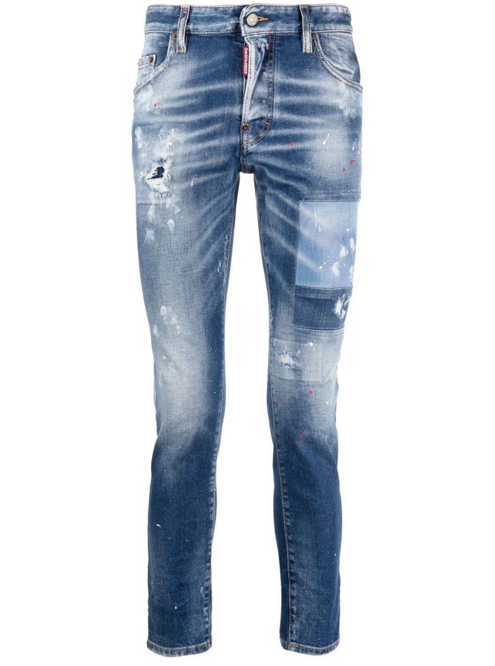 DSQUARED2  Pantaloni Uomo Cotone 5 Tasche Azzurro Chiaro DSQUARED2 Consegna Veloce
